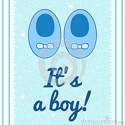 Itâ€™s a boy a cute postcard Vector Illustration
